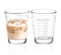 Petits verres doseurs de 30 ml avec graduation pour cocktails, tequila, vodka, café, lait, blanc