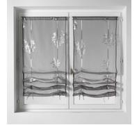 Store Voilage en Etamine Imprimée Gris clair 150x240 cm