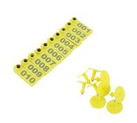 petjoyful 1-100 Number Plastic Livestock Ear Tag Animal Tag for Goat Sheep Pig (Yellow)