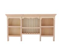 petjoyful 1/12 Miniatura armoire de rangement murale peinte à la main armoire de maison de poupée fabriquée Mini étagère (Couleur du bois)
