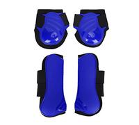 Petjoyful 1 ensemble de jambières de protection de jambe de cheval, coque épaisse en PU, rembourrage élastique, coussinet intérieur (Un ensemble de taille moyenne)