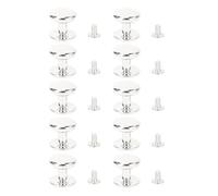 petjoyful 10 ensembles de rivets à boutons ronds de 18 mm de diamètre avec vis de 8 mm pour poignée de tiroir outil de fixation de ciseaux (Argent)