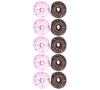 petjoyful 10 pièces Jouet grinçant pour Chien Jouet à mâcher en Forme de Beignet en Latex Doux pour Aller Chercher Un Jeu interactif à mâcher