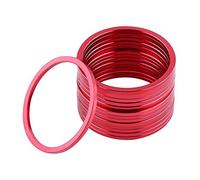 petjoyful 15 pièces en alliage d'aluminium MRB vélo volant moyeu entretoise support inférieur axe rondelle joint (Rouge)