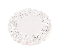 petjoyful 180 pièces évidé décoratif papier napperons gâteau tapis artisanat décoration de fête de mariage (5,5 pouces de diamètre 14 cm)