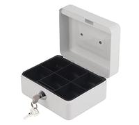 petjoyful 1Pc Mini Portable fer petite serrure verrouillable argent monnaie coffre-fort boîte de sécurité ménage nouveau (Petit Blanc)