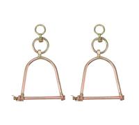 petjoyful 2 pièces anneau de nez de vache taureau bétail en acier inoxydable pivotant demi-sabot pince-nez outil de Traction du bétail pour la ferme (L)