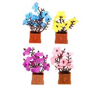 petjoyful 4 pièces plantes de maison de poupée 1/12 échelle bonsaï miniature mini plante en pot modèle de fleur petit ornement