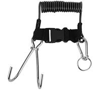 petjoyful Acier Inoxydable Double Crochet de récif de Sport Marin avec Corde à Ressort pour Accessoires de plongée sous-Marine (Noir Transparent)