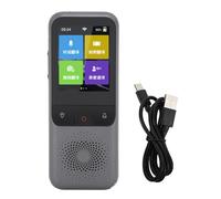 petjoyful Appareil de traduction vocale portable Gris 1500 mAh Support de traducteur de langue 136 langues en ligne 15 langues traduction hors ligne pour les voyages