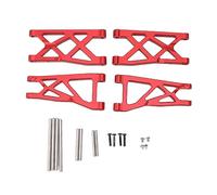 Petjoyful Ensemble de Bras de Suspension Avant et arrière en Alliage d'aluminium résistant à l'usure Ensemble de Bras oscillant RC Solide pour SENTON 1/10 (Rouge)