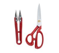 petjoyful Ensemble de Ciseaux de Couture Ciseaux de Tailleur en Acier Inoxydable Antirouille et Coupe-Fil Ciseaux à Tissu avec Poignée Ergonomique en Caoutchouc pour la Couture (Poignée rouge 12