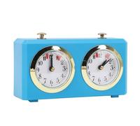 petjoyful Horloge d'échecs analogique à remontage Professionnel, mécanisme Multifonctionnel Portable, Grands Cadrans faciles à Lire, compétitions d'échecs Chinoises, minuterie (Bleu Clair)