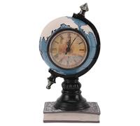 Petjoyful - Horloge Globe décorative en résine, Ornement de Bureau, Carte du Monde, avec Banque d'économie de pièces de Monnaie, pour Chambre d'enfant (Bleue)