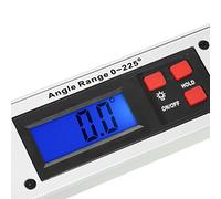 petjoyful Indicateur de Niveau d'angle numérique 0-225 degrés Jauge de Recherche d'angle 400 mm Inclinomètre de rapporteur électronique de 16 Pouces avec Double Niveau à Bulle