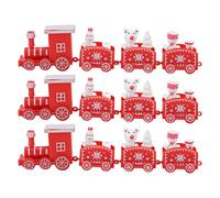 petjoyful Lot de 3 décorations de Noël en Forme de Petit Train - Ensemble de Mini-Trains décoratifs Exquis - Accessoires de décoration de Noël (Rouge)