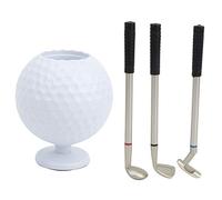 petjoyful Mini porte-stylo de balle de golf de bureau avec 3 stylos de queue de golf en plastique souvenir de golfeur ensemble cadeau