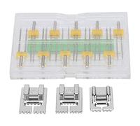 Petjoyful - Pied-de-biche à Aiguilles Jumelles, Multi-Tailles, Machines à Coudre domestiques Mixtes, Outils avec boîte en Plastique