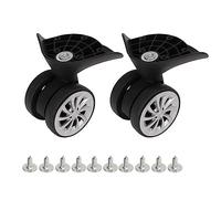 petjoyful Une paire de roulettes de valise en nylon noir pour remplacement de voyage