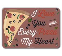 PetKa Signs and Graphics Panneau en aluminium PKWD-0107-NA_14x10 « I Love You with Every Pizza My Heart » de 35,6 x 25,4 cm, hauteur 25,4 cm, largeur 0,1 cm, longueur 35,6 cm