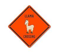 PetKa Signs and Graphics PKAC-0375-NA_25,4 x 25,4 cm Panneau en aluminium Llama Crossing 25,4 x 25,4 cm