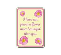 PetKa Signs and Graphics PKFW-0043-NA_10x14 I Have not Found a Flower More Beautiful Than You Panneau en aluminium Motif fleurs roses sur jaune 25,4 x 35,6 cm