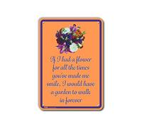 PetKa Signs and Graphics PKFW-0118-NA_25,4 x 35,6 cm If I had a Flower for All The Times You've Made me Smile, I Would Have a Garden to Walk in Forever » Panneau en aluminium Motif fleurs roses sur jaune 25,4 x 35,6 cm