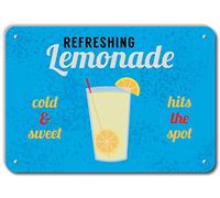 PetKa Signs and Graphics PKRC-0046-NA_25,4 x 17,8 cm Refreshing Limonade Cold & Sweet Hits The Spot Panneau en aluminium 25,4 x 17,8 cm, hauteur 17,8 cm, largeur 0,1 cm, longueur 25,4 cm