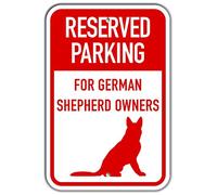 PetKa Signs and Graphics PKRP-0009-NP_"Reserved Parking for German Shepherd owners, R/W" Panneau en plastique Motif Silhouette Berger allemand 30,5 x 45,7 cm