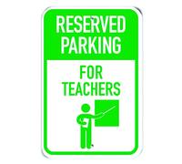 PetKa Signs and Graphics PKRP-0657-NA_"Resevered Parking for Teachers" Panneau en aluminium Vert 30,5 x 45,7 cm