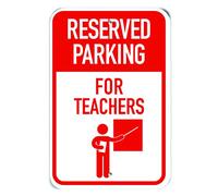 PetKa Signs and Graphics PKRP-0658-NP_30,5 x 45,7 cm Panneau en plastique Resevered Parking for Teachers Rouge Silhouette Teacher 30,5 x 45,7 cm