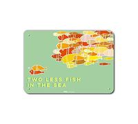 PetKa Signs and Graphics PKWD-0023-NA_35,6 x 25,4 cm, panneau en aluminium « Two Less Fish in The Sea » de 35,6 x 25,4 cm, hauteur 25,4 cm, largeur 0,1 cm, longueur 35,6 cm, poisson menthe