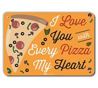 PetKa Signs and Graphics PKWD-0113-NA_14x10 "I Love You with Every Pizza My Heart" Panneau en aluminium 35,6 x 25,4 cm, hauteur 25,4 cm, largeur 0,1 cm, longueur 35,6 cm