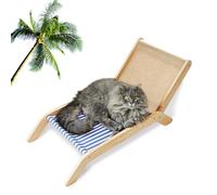 PETKARAY Chaise pour chat, lit hamac pour chat sur le thème de la plage, lit surélevé pour chat mini chaise de plage pour chat mignon pour chatons d'intérieur