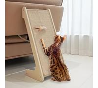 PETKARAY Griffoir pour Chat en Forme de L, Rampe à griffer en sisal en Forme de pour Chats d'intérieur, Protection Murale avec Herbe à Chat (Grande Taille)
