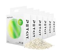 PETKIT Litière Mixte 5 en 1 pour Chats, Chasse d'eau,sans Odeur, avec Charbon Actif, Ultra Absorbante et à Séchage Rapide Litière Tofu pour Chats(6 Sacs,2.4kg/Sac)