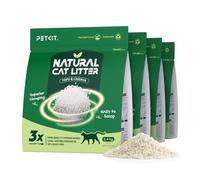 PETKIT Llitiere pour Chats New Botanical Hybrid, Ingrédients Naturels, Agglutination Rapide,Réduction des Odeurs, Facile à Ramasser, Pas de Poussière (Quatre Sacs,2.4kg/Sac)