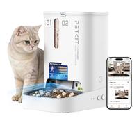 PETKIT YumShare Dual-Hopper 2 Distributeur Automatique de Croquettes pour Chat avec Caméra HD 1080P, Reconnaissance faciale Multi-Chats, Vision Nocturne, Wi-FI 2.4G& 5GHz, Contrôle Via App, 5L