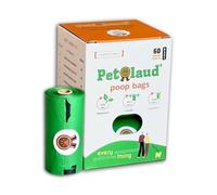 PetLaud Sacs à déjections canines compostables certifiés (60 unités - 23 x 33 cm) Sacs à déjections canines à base de légumes et biodégradables, ultra épais, étanches, non parfumés