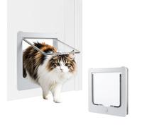 PETLESO Grande chatière pour portes en bois avec verrouillage à 4 voies, facile à installer, pour portes en bois/portes en UPVC/portes intérieures (taille extérieure 23,5 x 27,4 cm)