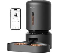 PETLIBRO 5G et 2.4G Wi-FI Distributeur Croquettes Chat Automatique pour 2 Chat, Triple Conservation avec Bol en Acier Inoxydable et Couvercle, Distributeur Automatique avec App, 5L, Noir