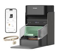 PETLIBRO Distributeur de Croquettes RFID pour Multi-Animaux de Compagnie | Distribution Activée par le Collier, Couvercle Antivol, Wi-Fi 2,4 GHz et 5 GHz, Médaille RFID Incluse, 3L, Noir