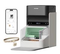 PETLIBRO Distributeur de Croquettes RFID pour Multi-Animaux de Compagnie | Distribution Activée par le Collier, Couvercle Antivol, Wi-Fi 2,4 GHz et 5 GHz, Médaille RFID Incluse, 3L, Blanc