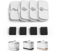 PETLIBRO Filtre Fontaine Eau Chat, Pack de 4 Filtres de Remplacement pour Dockstream Fontaine à Eau pour Chat PLWF005, PLWF115, PLWF105, Filtre avec Filtration Verticale pour Fontaine a Eau Chat