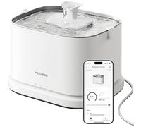 PETLIBRO Fontaine a Eau Chat, Fontaine à Eau Intelligente Dockstream 2 avec App, Abreuvoir Automatique pour Chat 3L, Distributeur Eau d'Intérieur pour Chien en Acier Inoxydable avec Wi-Fi 5 GHz, Blanc