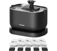 PETLIBRO Fontaine à Eau sans Fil pour Chat à Piles, Fontaine à Eau pour Animaux de Compagnie avec Plateau en Acier Inoxydable, fontaines pour Chat de 2,5 l avec 5 filtres de Rechange, Fontaine à Eau
