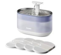 PETLIBRO Fontaine à Eau Ultra silencieuse pour Animal Domestique de 2,1 L, en Acier Inoxydable avec Deux Modes de débit, Fontaine à Eau à Capsule sans BPA, Niveau d'eau Visible avec 4 Grands filtres