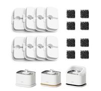 PETLIBRO Lot de 8 filtres de Rechange et éponges pour Fontaine à Chat Dockstream WF106/WF116/WF105/WF115/WF005/WF305 - Changement Facile - pour Fontaine à Eau pour Chat - 4 Mois