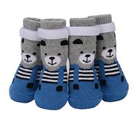 PETLOFT 4 Pièces Douce Chaussette Chien,Antidérapantes Chaussettes pour Chien Protection des Pattes de Chien,Chaussettes Chien Neige,Chaussettes pour Petits,Moyens et Grands Chiens,Patte Gris,5XL