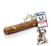 PetLove Bois d'olivier pour chiens avec huile de saumon • Bois à mâcher comme jouet pour chien • Bâton à mâcher imprégné • Longue occupation, soin dentaire et plaisir à mâcher • Taille : L (221-450 g)